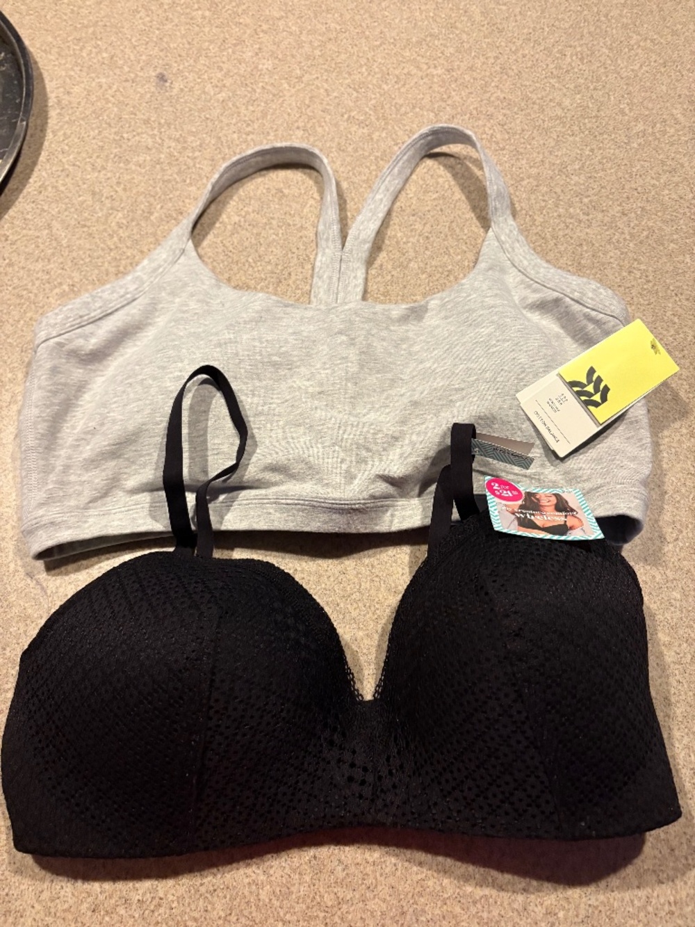 Bra’s All in Motion XL & Warner 38C no underwire